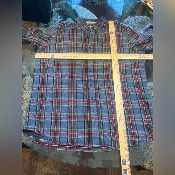 LL Bean Men Long Sleeve Plaid Flannel Button Down Plaid Shirt Sz L-Tall Cotton - Picture 7 of 8